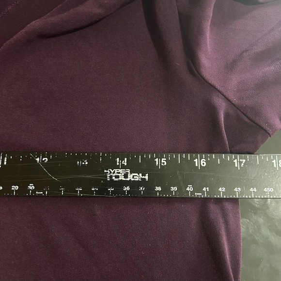 Calvin Klein Blouse Top XS Extra Small Sheer Puff Sleeve‎ V Neck Plum - Picture 10 of 11